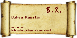 Buksa Kasztor névjegykártya