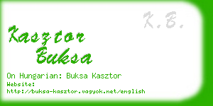 kasztor buksa business card